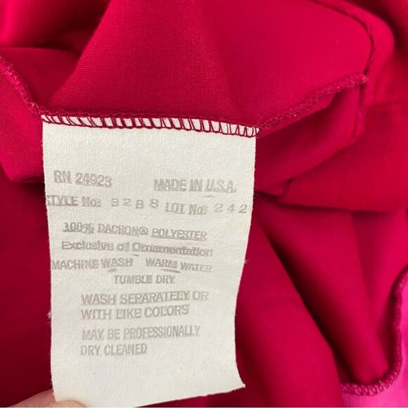 Vintage 70s Van Raalte At Home Wear Robe Duster Hostess Pink Red 16 Housecoat - Picture 8 of 11